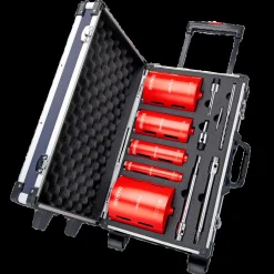 Carat Hulsave^tørboresæt med 5 diamantbor Ø32 - Ø132 mm