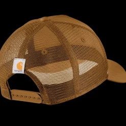 Discount Carhartt canvas mesh back C patch kasket brun onesize