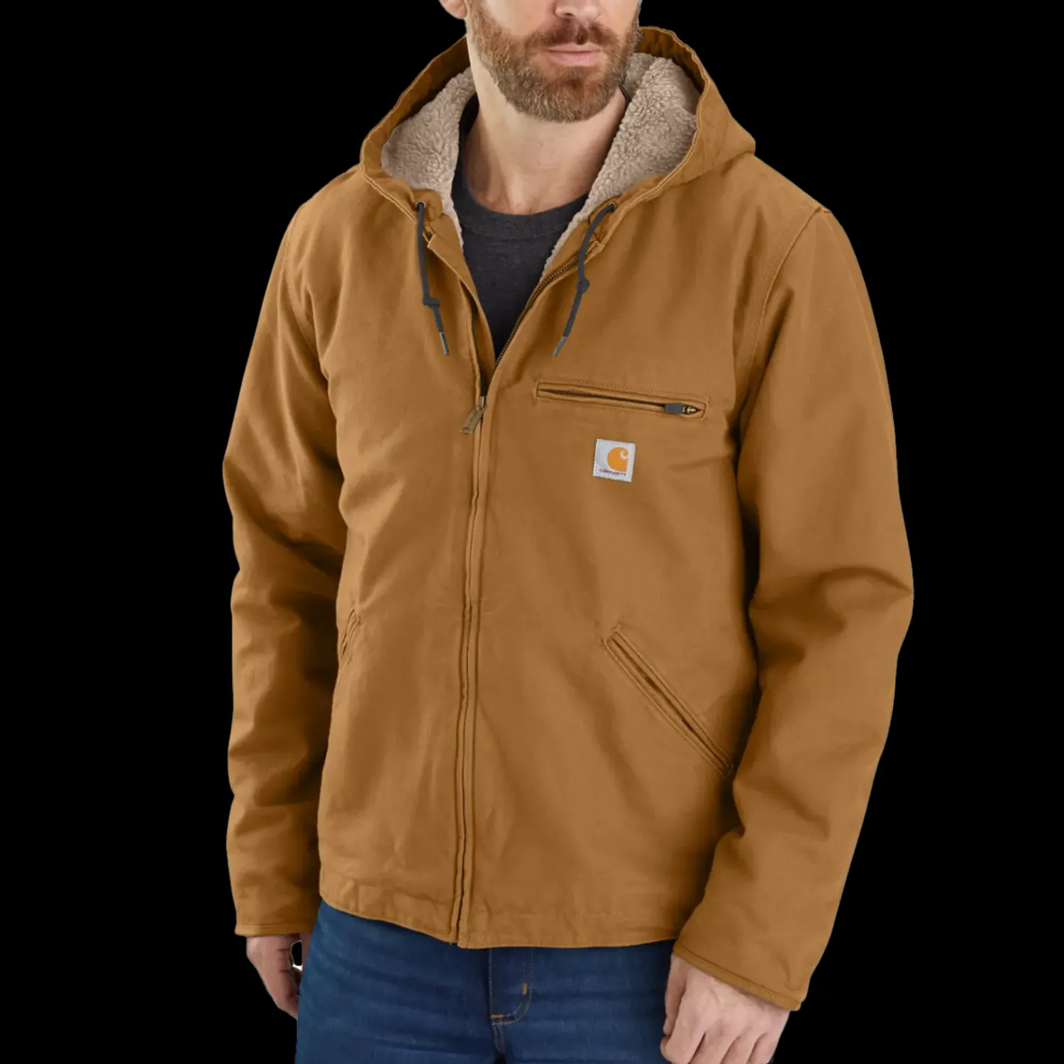 Jakker Og Veste^Carhartt washed duck sherpa lined jakke brun str. XL