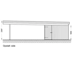 Davidsen Christian dobbelt carport med redskabsrum 836x630 cm - m/plast trapeztag