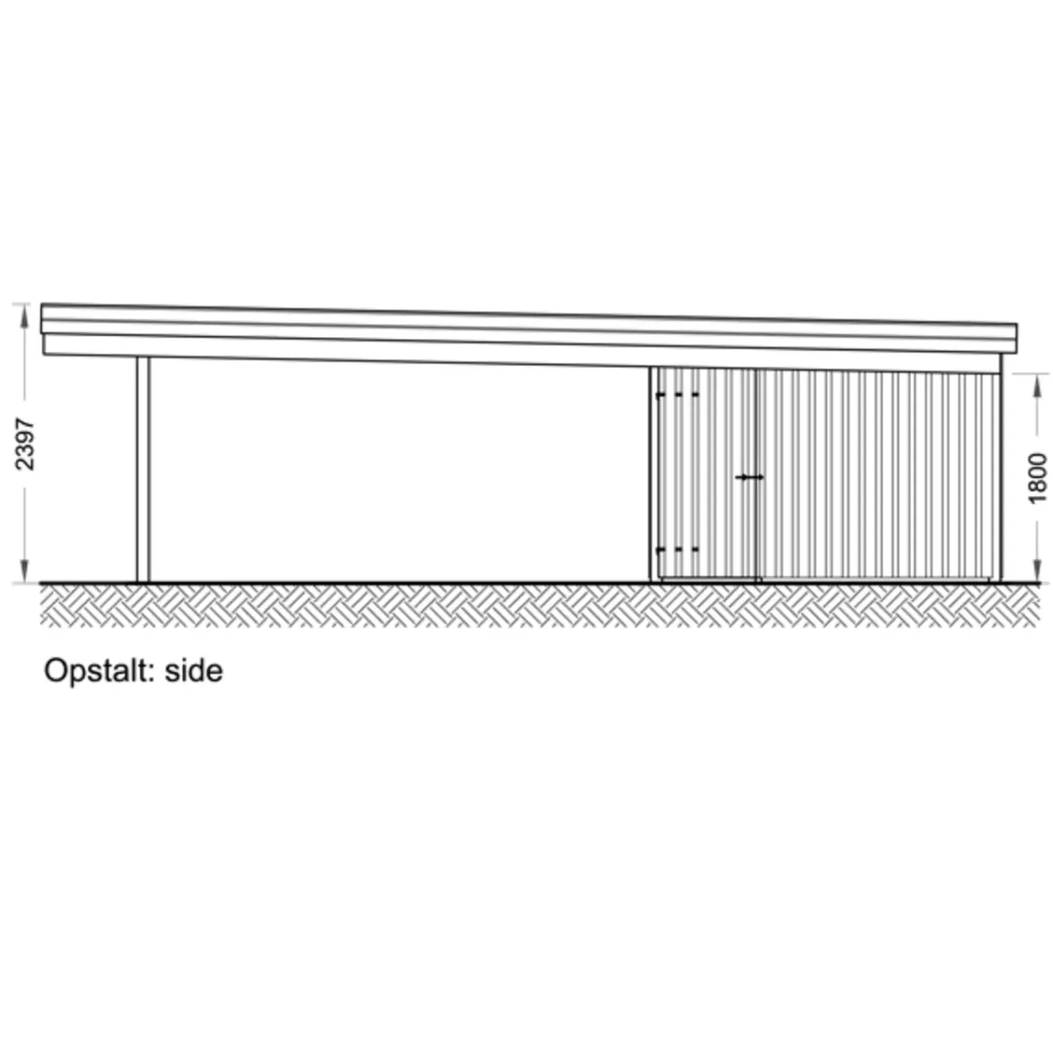 Davidsen Christian dobbelt carport med redskabsrum 836x630 cm - m/plast trapeztag