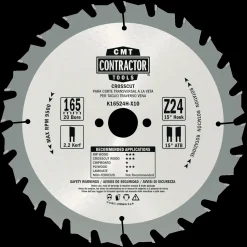 CMT Rundsavklinger^savklinge Contractor 165x1,7x20 Z24W 10 stk pk