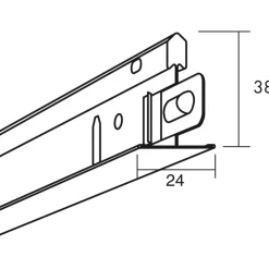 Ecophon Tilbehør Loft Og Vægge^Connect T24 hovedprofil 3700x24 mm