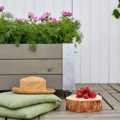 New Cubic Blomsterkasse med hjul 120x50x45 cm gråbrun