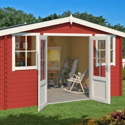 Hytter^Dallas hytte med dobbeltdør og vinduer, 10,62 m²