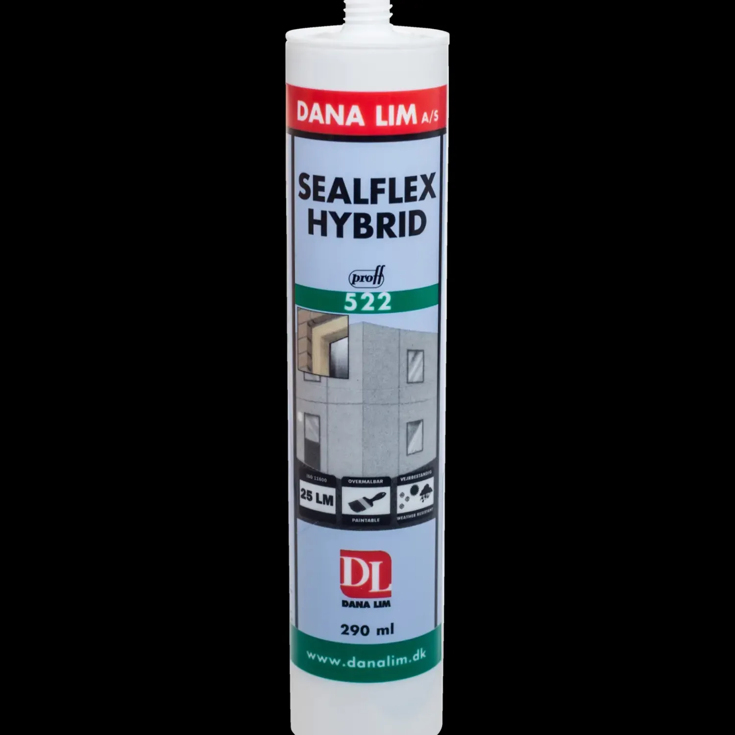 Dana Lim Fugemasse^Dana Proff sealflex hybrid 522 sort 290 ml