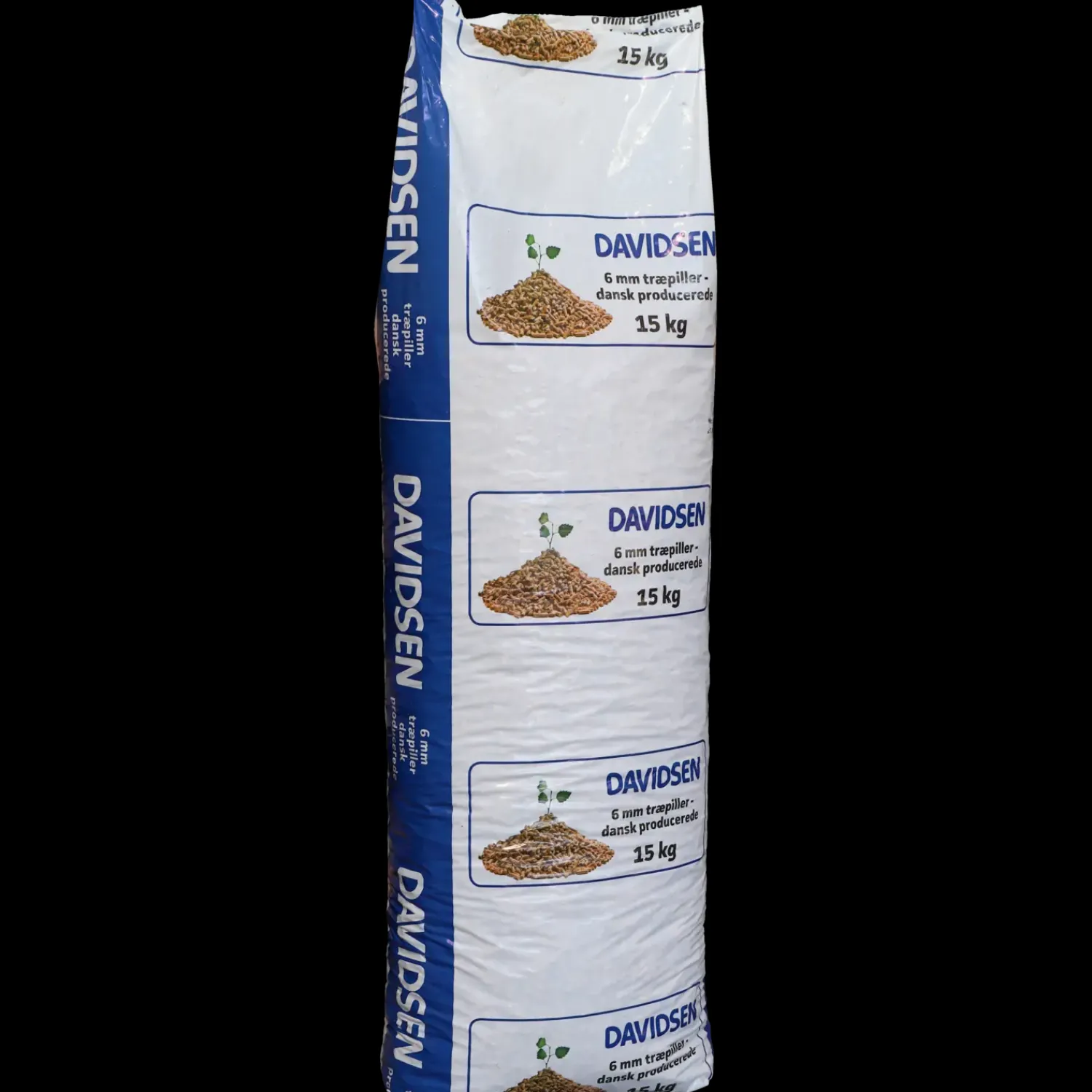 Davidsen Træpiller^træpiller 6 mm 15 kg/pose
