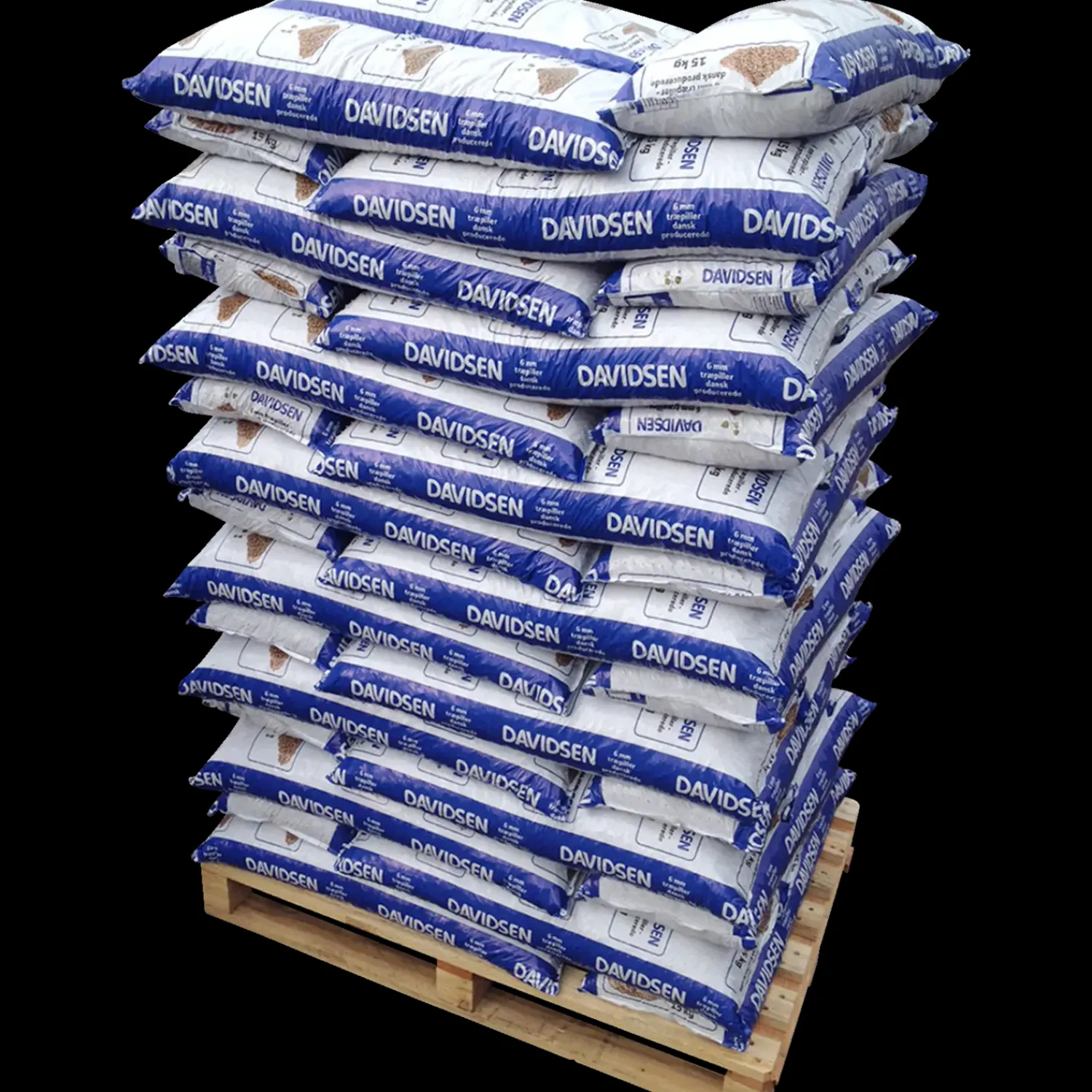 Davidsen Træpiller^træpiller 6 mm 15 kg/pose