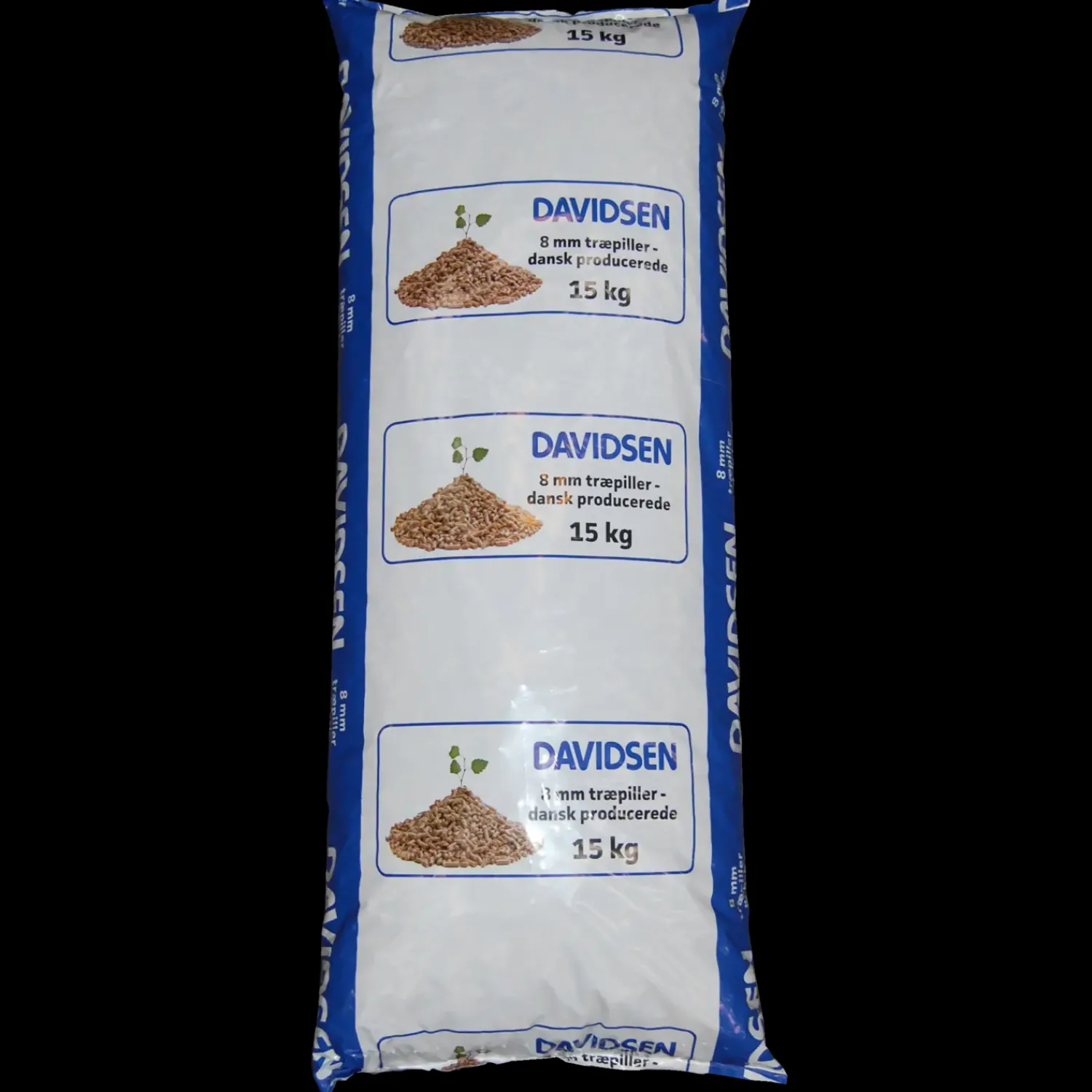 Davidsen træpiller 6 mm - palle med 900 kg / 60 poser á 15 kg