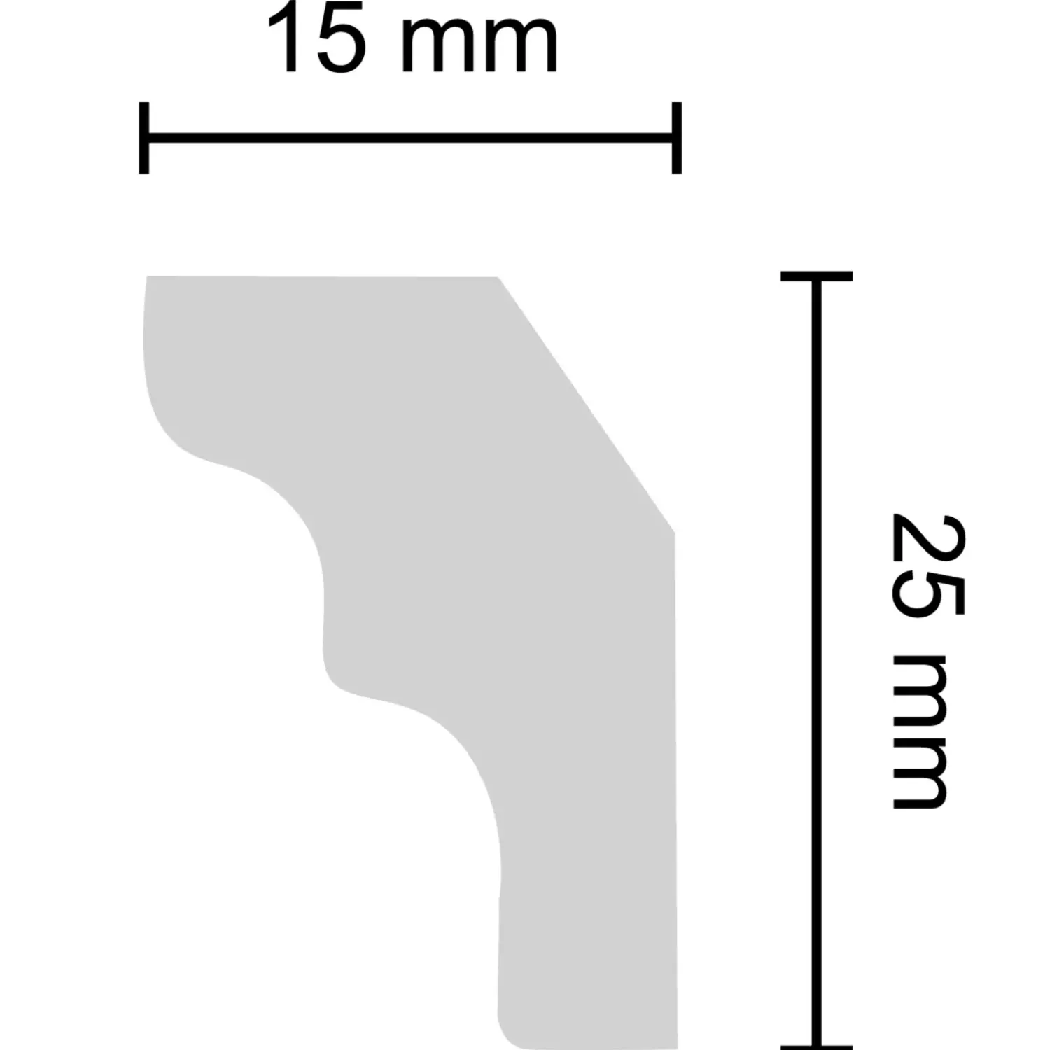 Decosa Stuk Og Rosetter^stukliste A25 15x25 mm 1 m