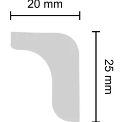 New Decosa stukliste L25 20x25 mm 2 m