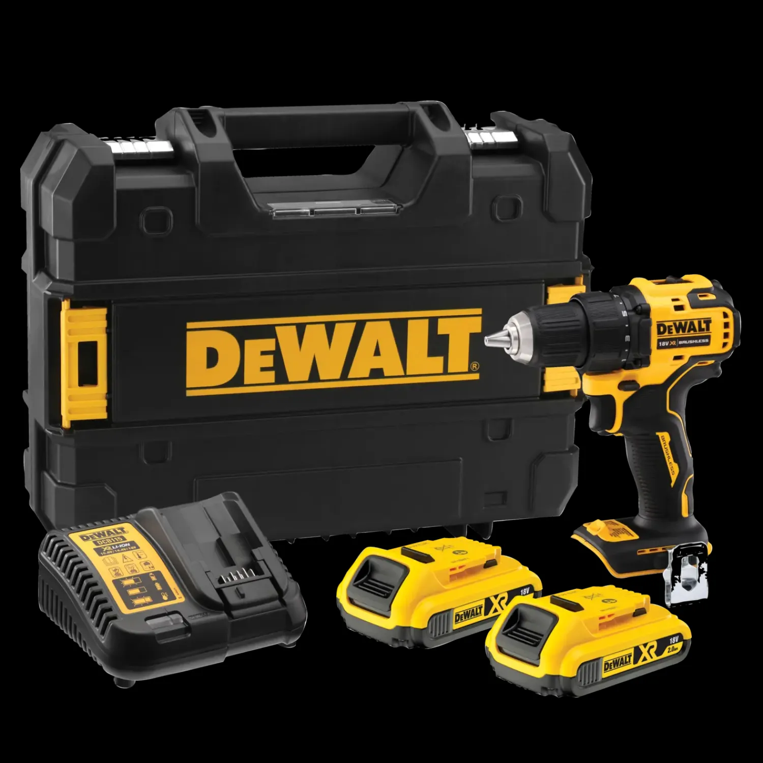 DeWALT Bore- Og Skruemaskiner^DCD708D2T boremaskine 18V inkl. 2x2,0 Ah batterier