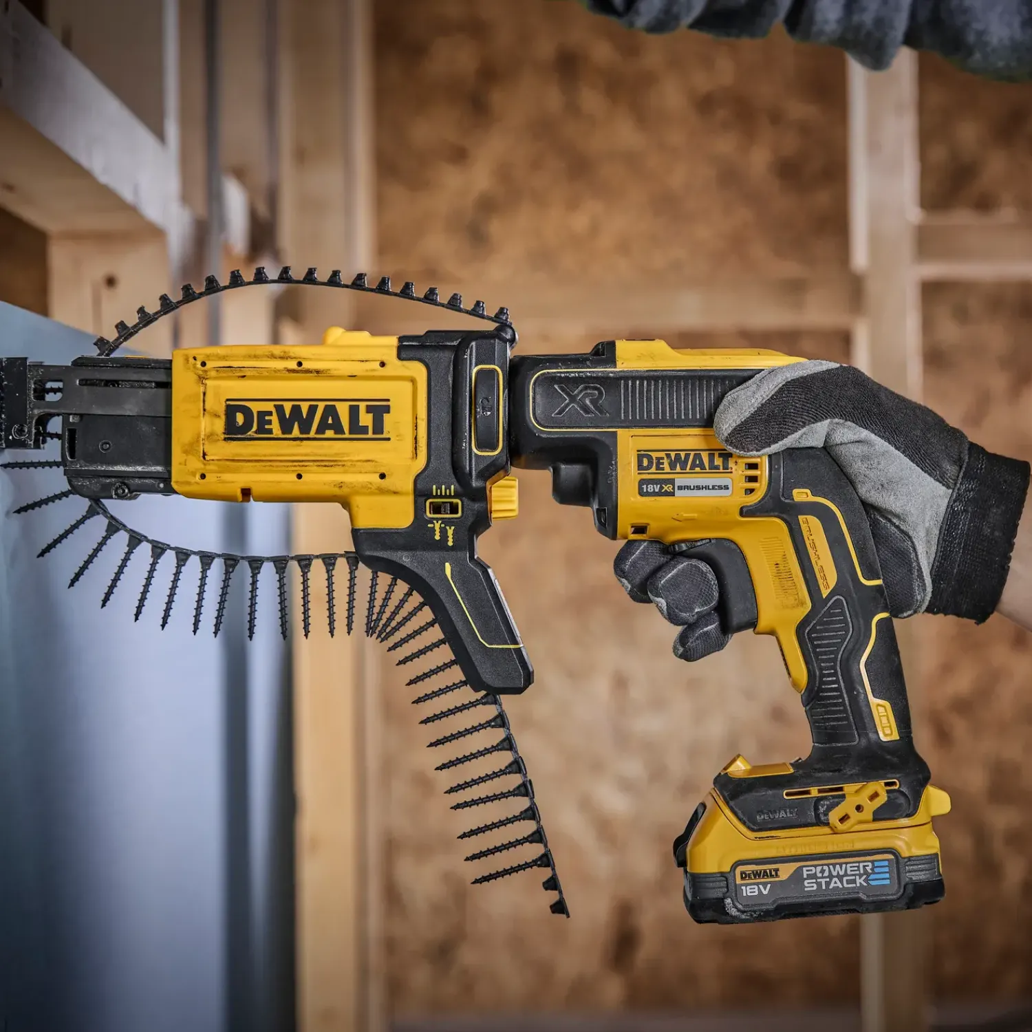 DeWALT Bore- Og Skruemaskiner^DCF620E1K gipsskruemaskine med powerstack batteripakke