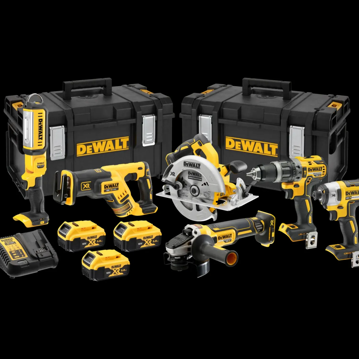 DeWALT Elværktøjssæt^DCK623P3-QW 6 pak elværktøj med 3x5.0 Ah batterier