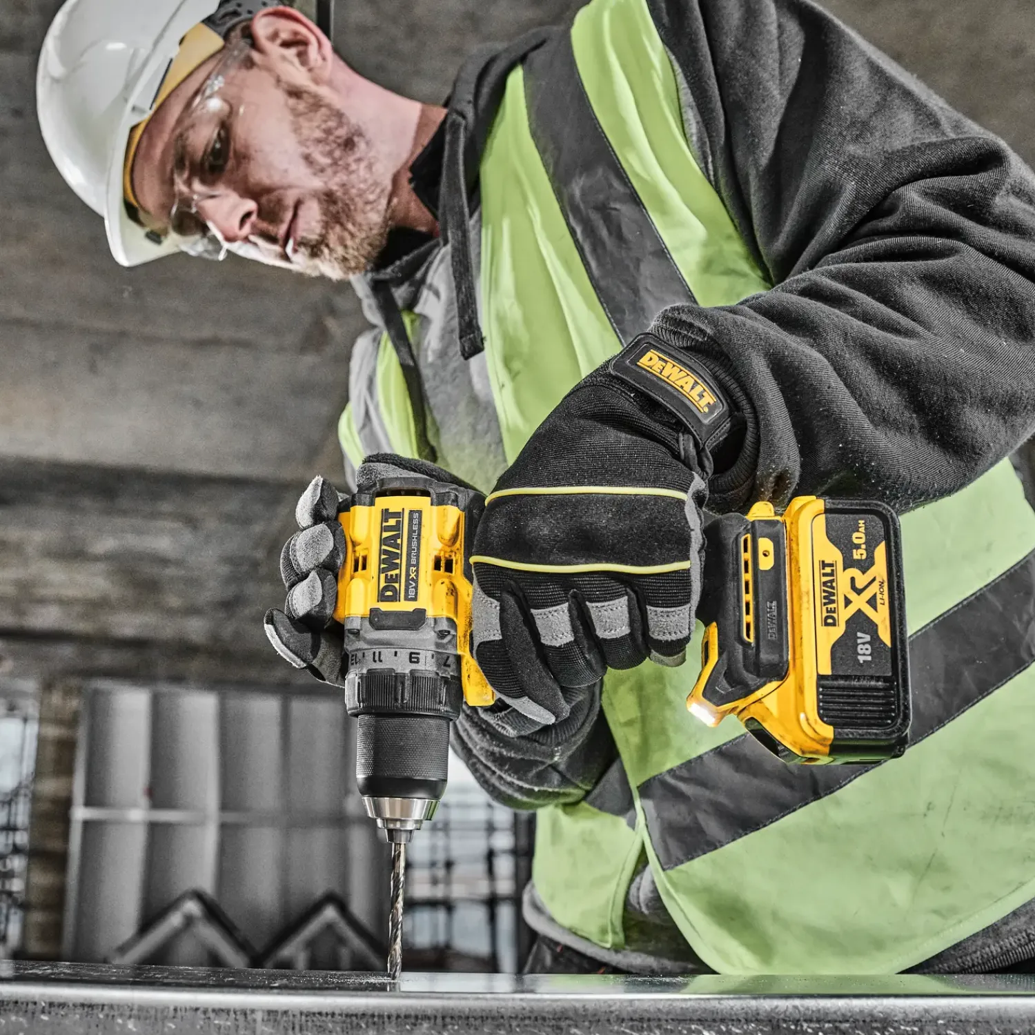 New DeWALT 18V XR bore-/skruemaskine 2x5,0Ah batterie, TSTAK