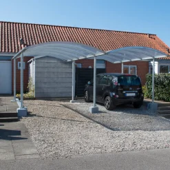 Hot Dobbelt stålcarport 6020x5200 mm med buet termotag