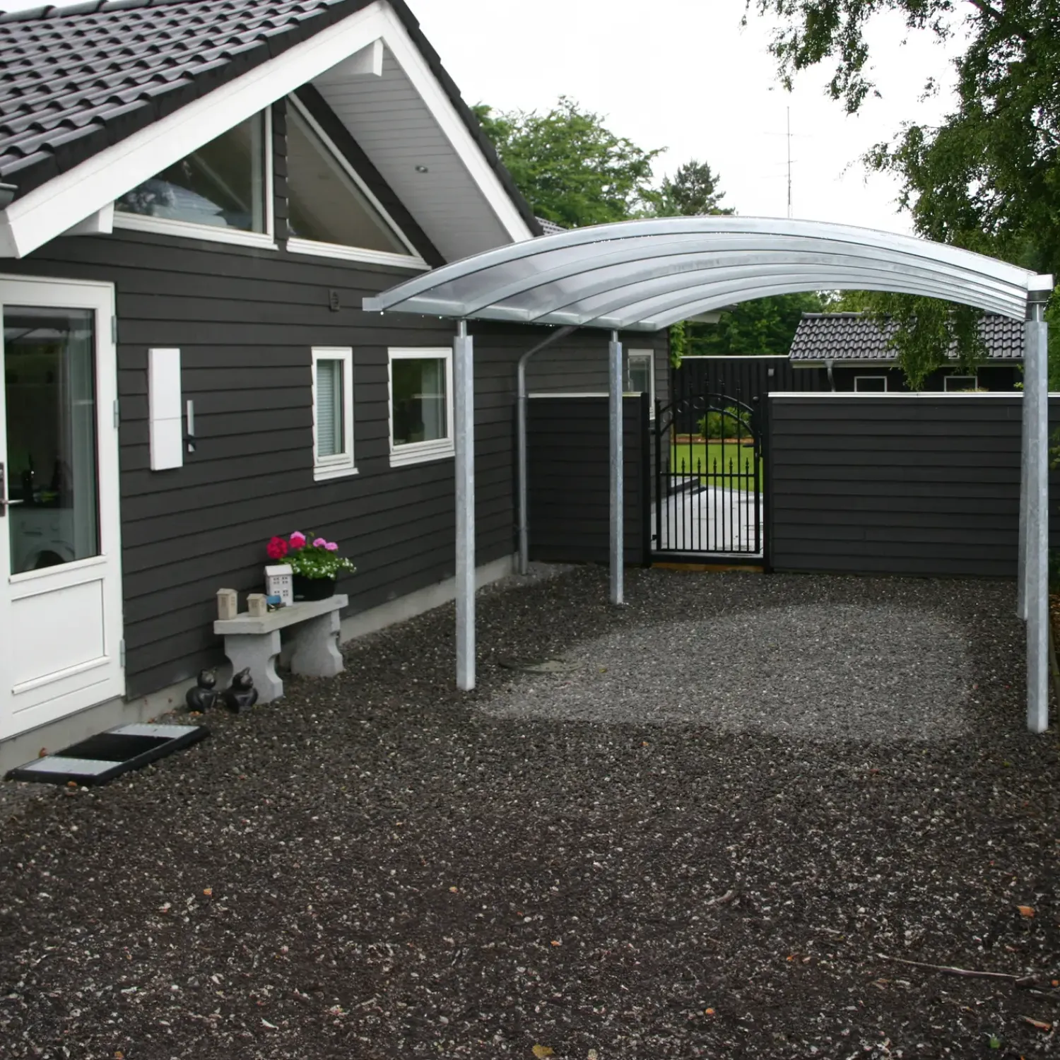 Hot Dobbelt stålcarport 6020x5200 mm med buet termotag