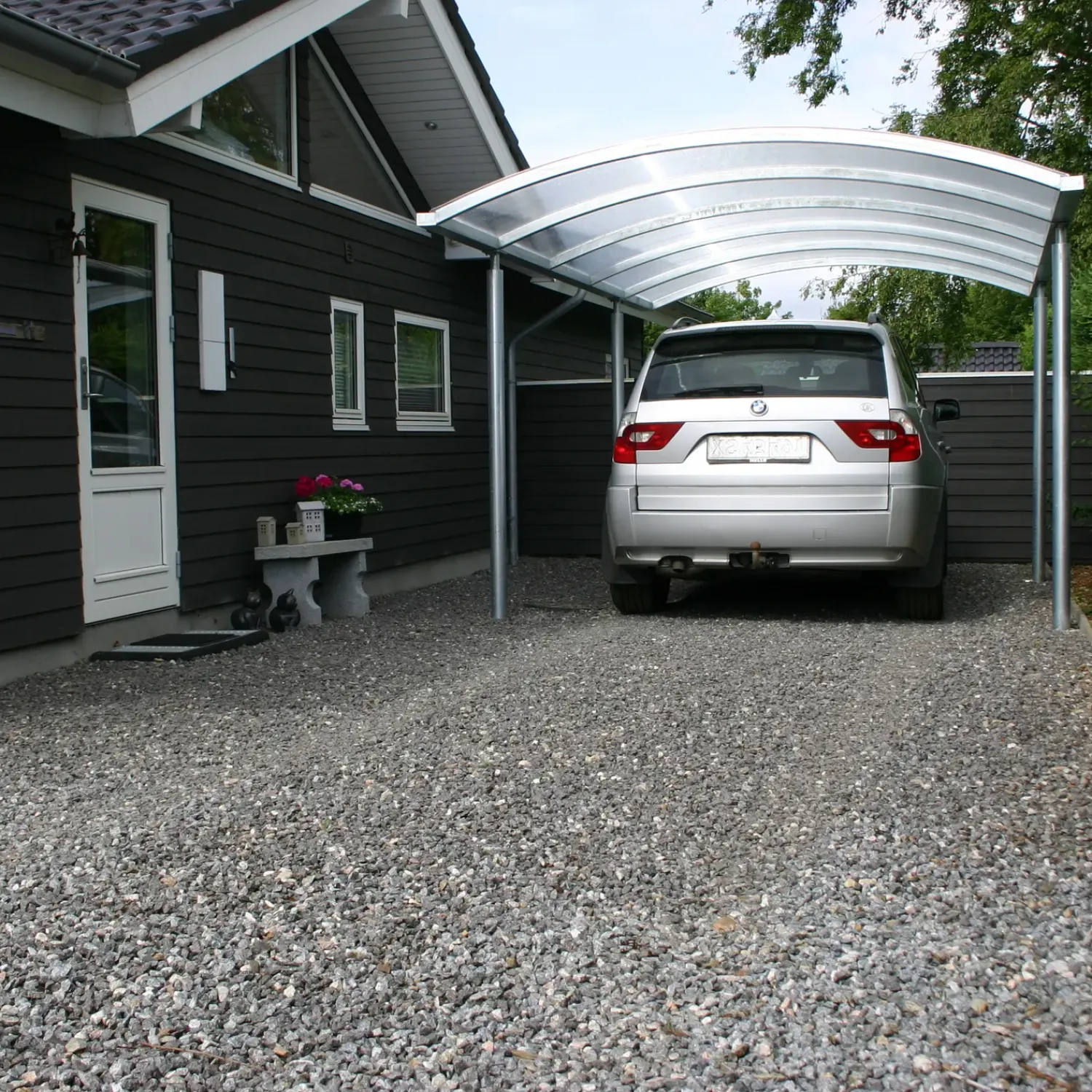 Hot Dobbelt stålcarport 6020x5200 mm med buet termotag