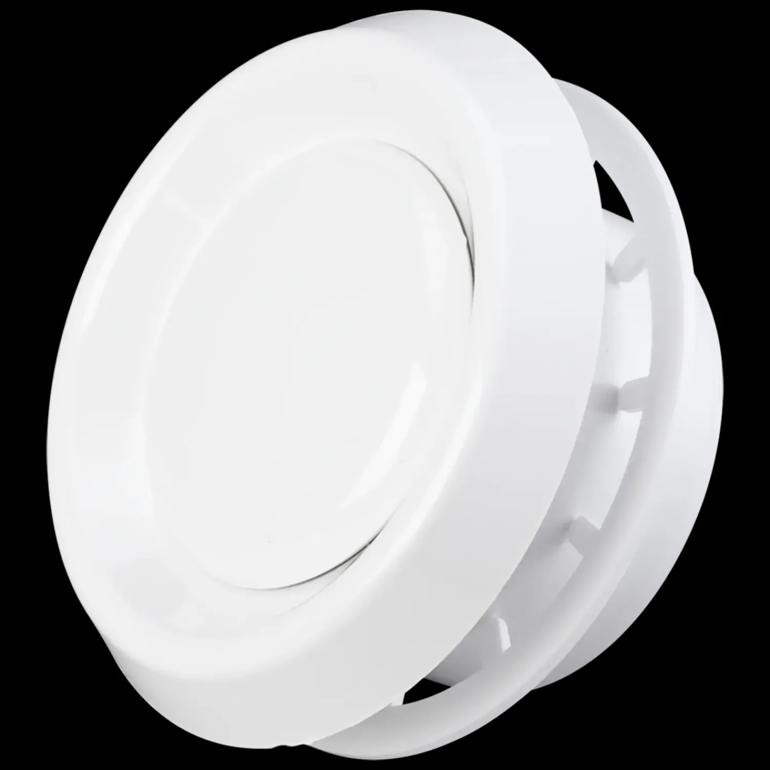 Duka Ventilationsriste^ud- og indblæsningsventil type 125 VRF Ø125 mm hvid