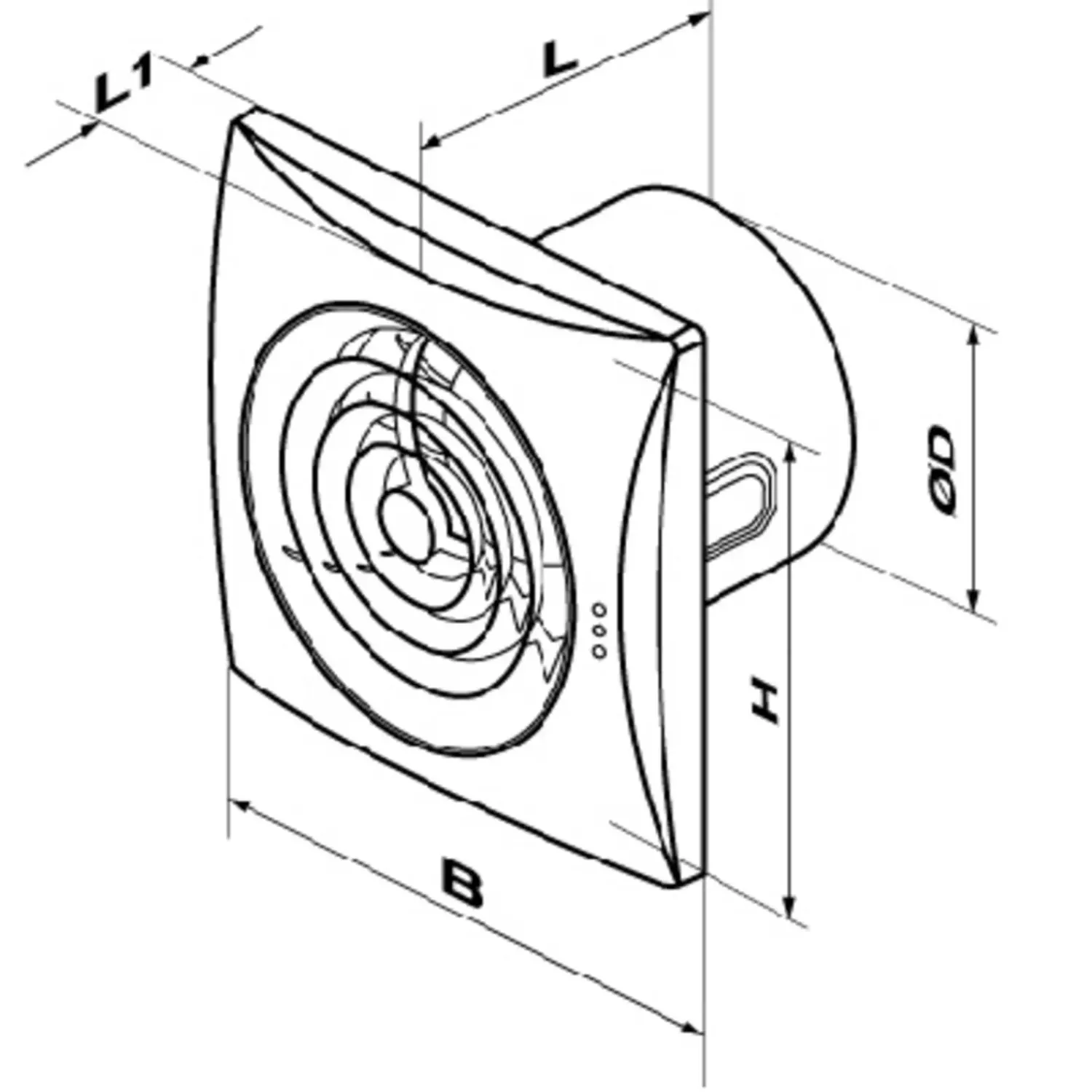 Duka Ventilatorer^ventilator PRO 30 TH fugt og tidsstyret - hvid - Ø100 mm