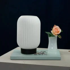 Dyberg Larsen Bordlamper^riflet bordlampe E27 opal