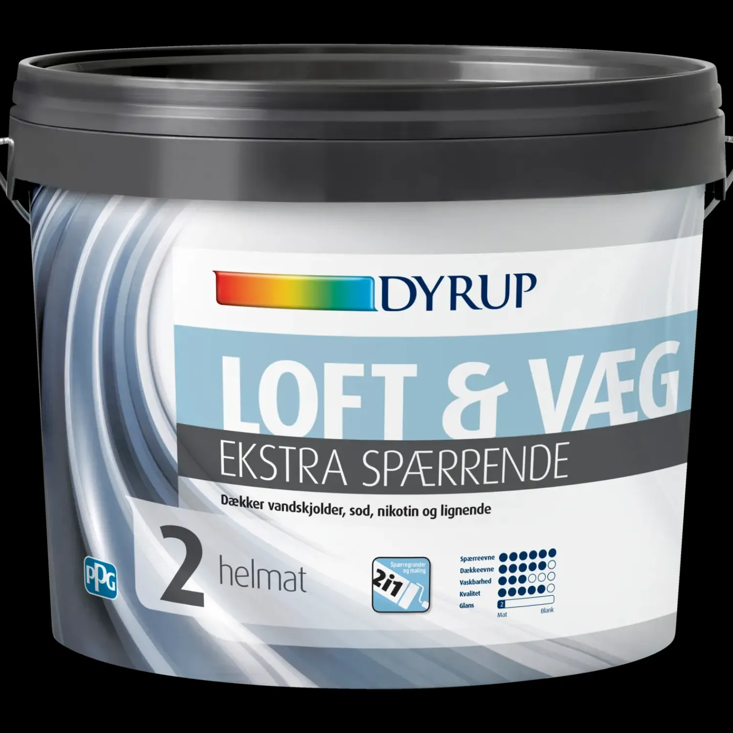Dyrup Vægmaling^loft- og vægmaling ekstra spærrende 2 hvid 4,5 L