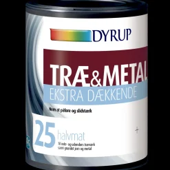 Dyrup Metalmaling^træ og metal ekstra dækkende 25 hvid 0,75 L