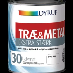 Dyrup Træmaling|Metalmaling^træ og metalmaling ekstra stærk 30 hvid 1 L