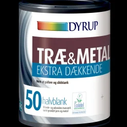 Sale Dyrup træ og metalmaling ekstra dækkende 50 sort 0,75 L