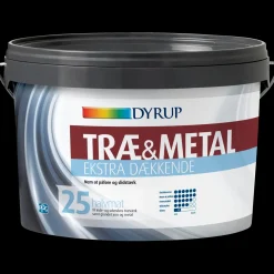 Dyrup Træmaling|Metalmaling^træ og metalmaling ekstra dækkende 25 hvid S0502Y 0,75 L