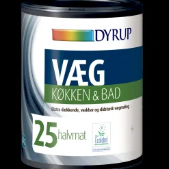 Dyrup Vægmaling^vægmaling køkken og bad 25 hvid 4,5 L
