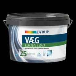 Dyrup Vægmaling^vægmaling køkken og bad 25 hvid 4,5 L
