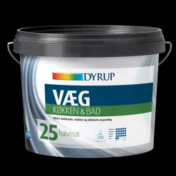 Dyrup Vægmaling^vægmaling køkken og bad 25 hvid 4,5 L