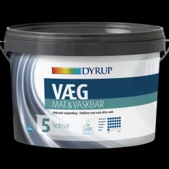 Clearance Dyrup vægmaling mat og vaskbar 5 hvid 9 L