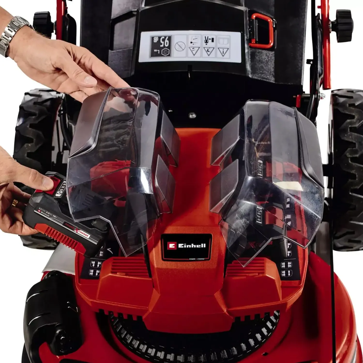 Einhell Plæneklippere^GE-CM 36/47 4x18V plæneklipper 47 cm 4,0A batteri og lader