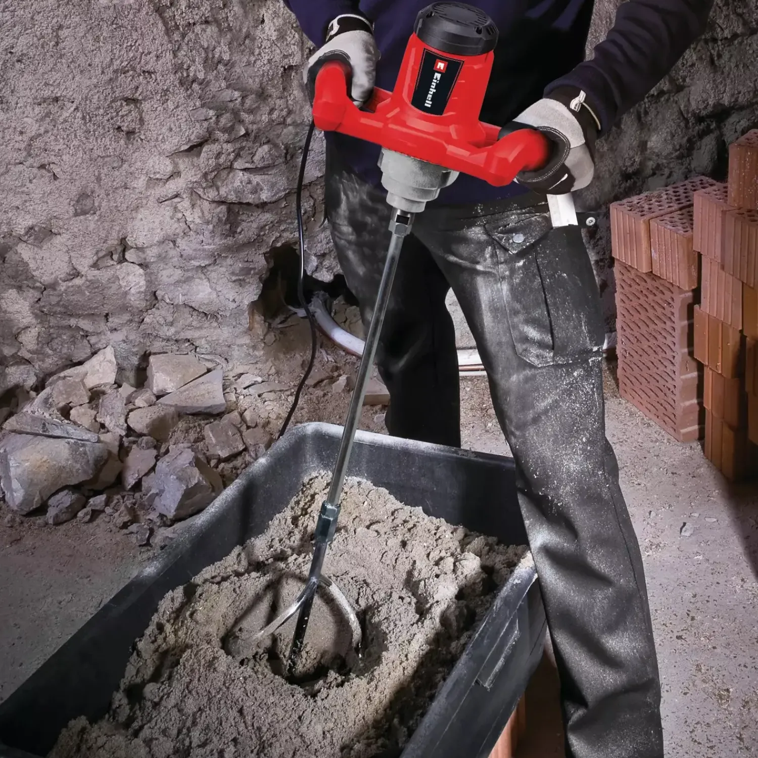 Outlet Einhell TC-MX 1400-2 E røreværk m/mørtelpiskeris Ø133mm. 1400W