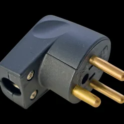 Stikkontakter Og Afbrydere^E-Line + stikprop vinkel rund sort med jord 230V 16A