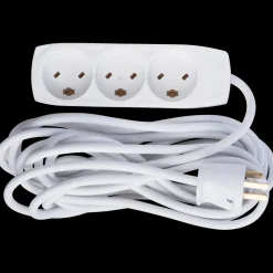 Hot E-Line EDB stikdåse 3-vejs 5m m/jord hvid