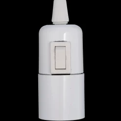 New E-Line fatning E27 m/afbryder glat hvid