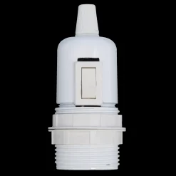 Clearance E-Line fatning E27 m/gevind og afbryder hvid