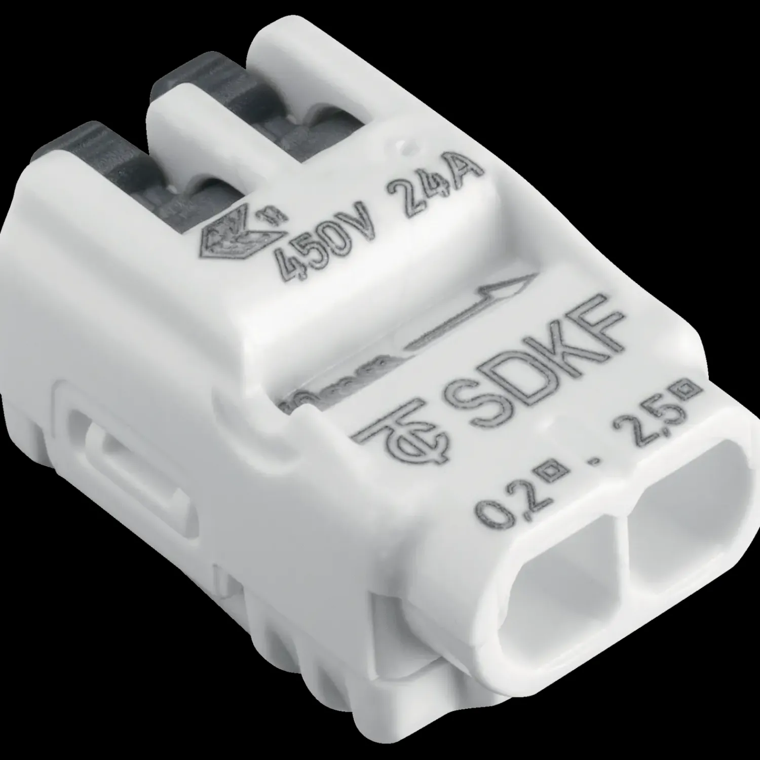 Hot E-Line fjeder samlemuffe 2-polet hvid