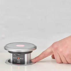 Stikkontakter Og Afbrydere^E-Line pop-up stikdåse m/USB, motor og 1,8 m ledning sort