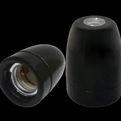 E-Line Fatning, Sikring Og Sensor^Porcelænsfatning E27 sort