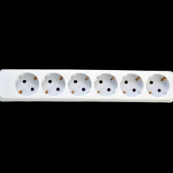 E-Line Dåser Og Underlag^schuko stikdåse 6-vejs hvid