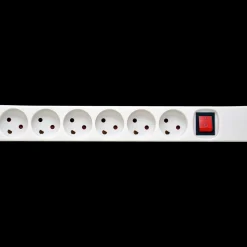 Discount E-Line stikdåse 6-vejs m/jord og afbryder