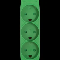 E-Line Stikdåse 3-Vejs m/jord grøn