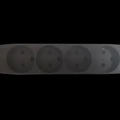 New E-Line Stikdåse 4-Vejs Uden Jord sort