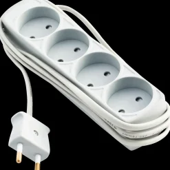 Stikkontakter Og Afbrydere^E-Line  stikdåse 4-vejs u/jord 1,5 m 2x0,75 mm2