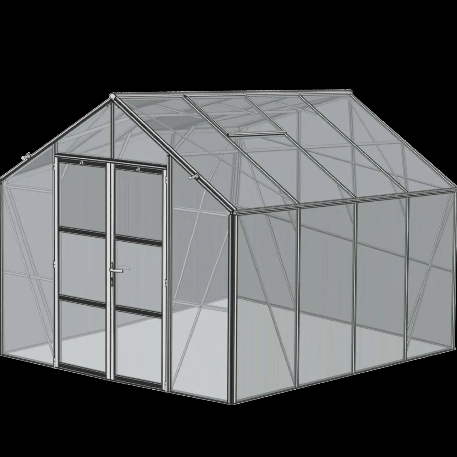 Outlet Elmholm Exclusive drivhus antracit med hærdet glas, inkl. sokkel 9,01 m²