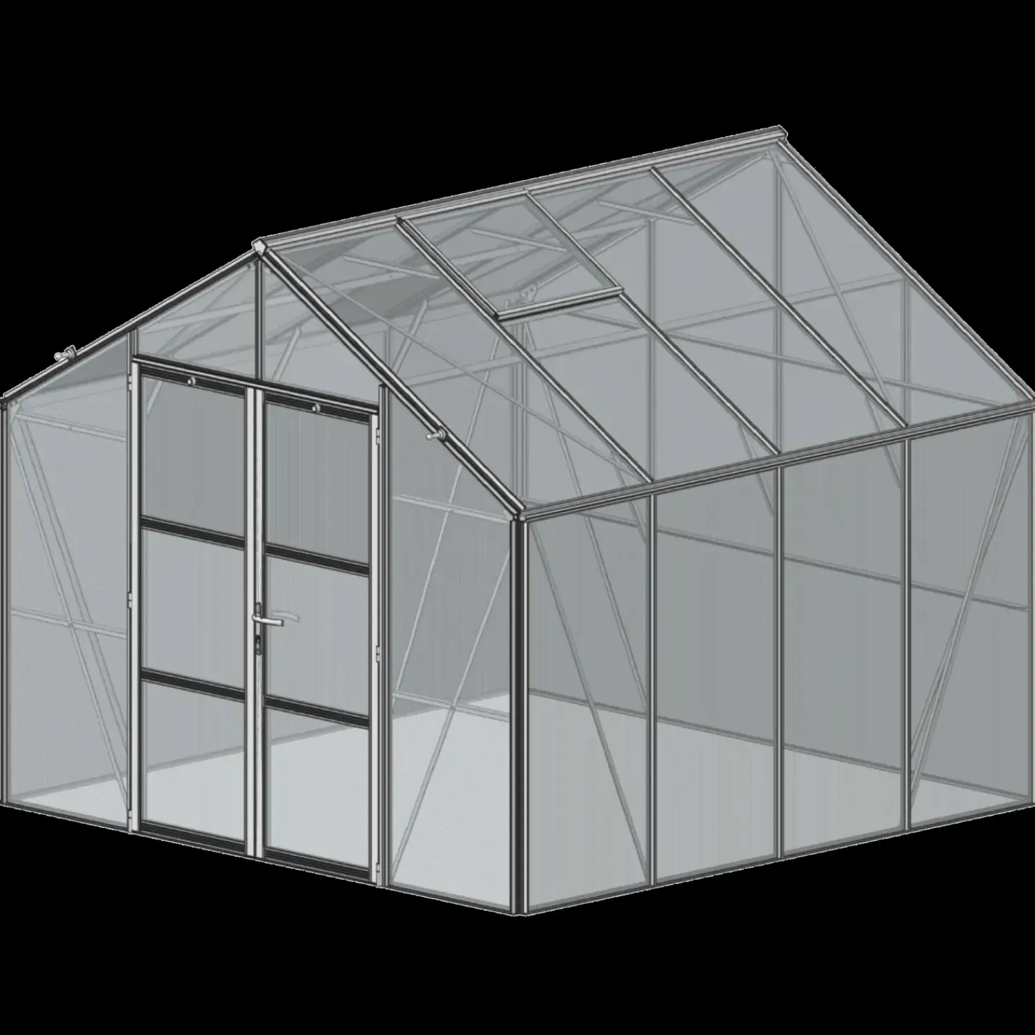 Outlet Elmholm Exclusive drivhus antracit med hærdet glas, inkl. sokkel 9,01 m²